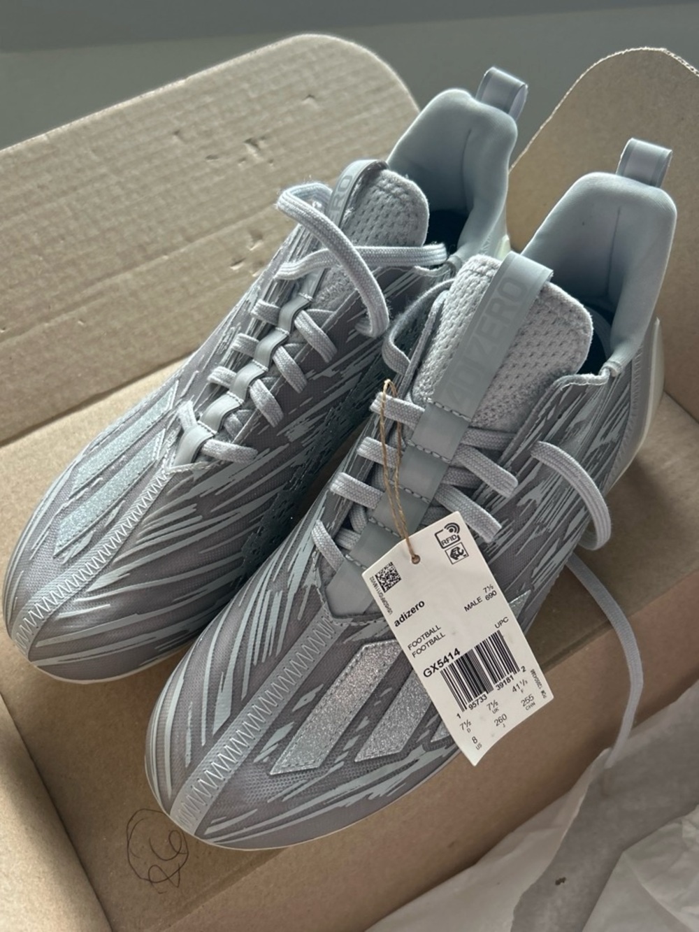 adidas Men's Light Gray Athletic Cleats